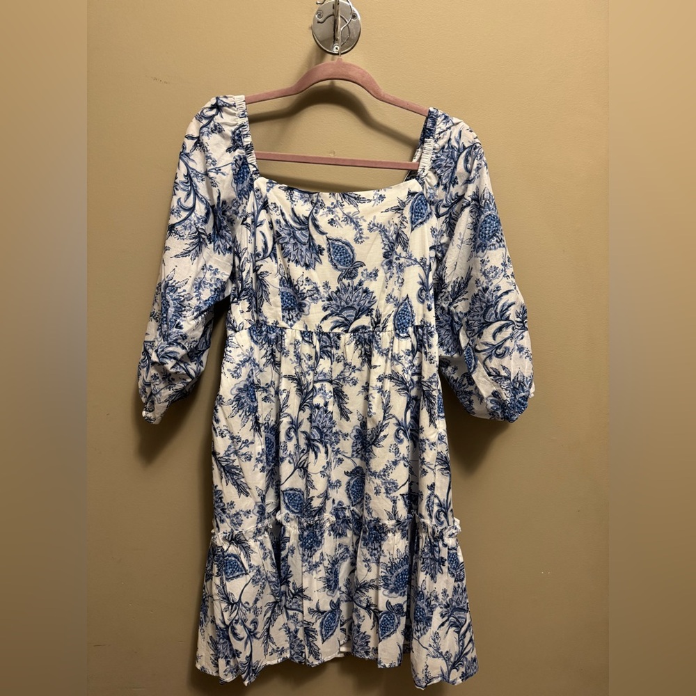 Tommy Hilfiger White and Blue Floral dress